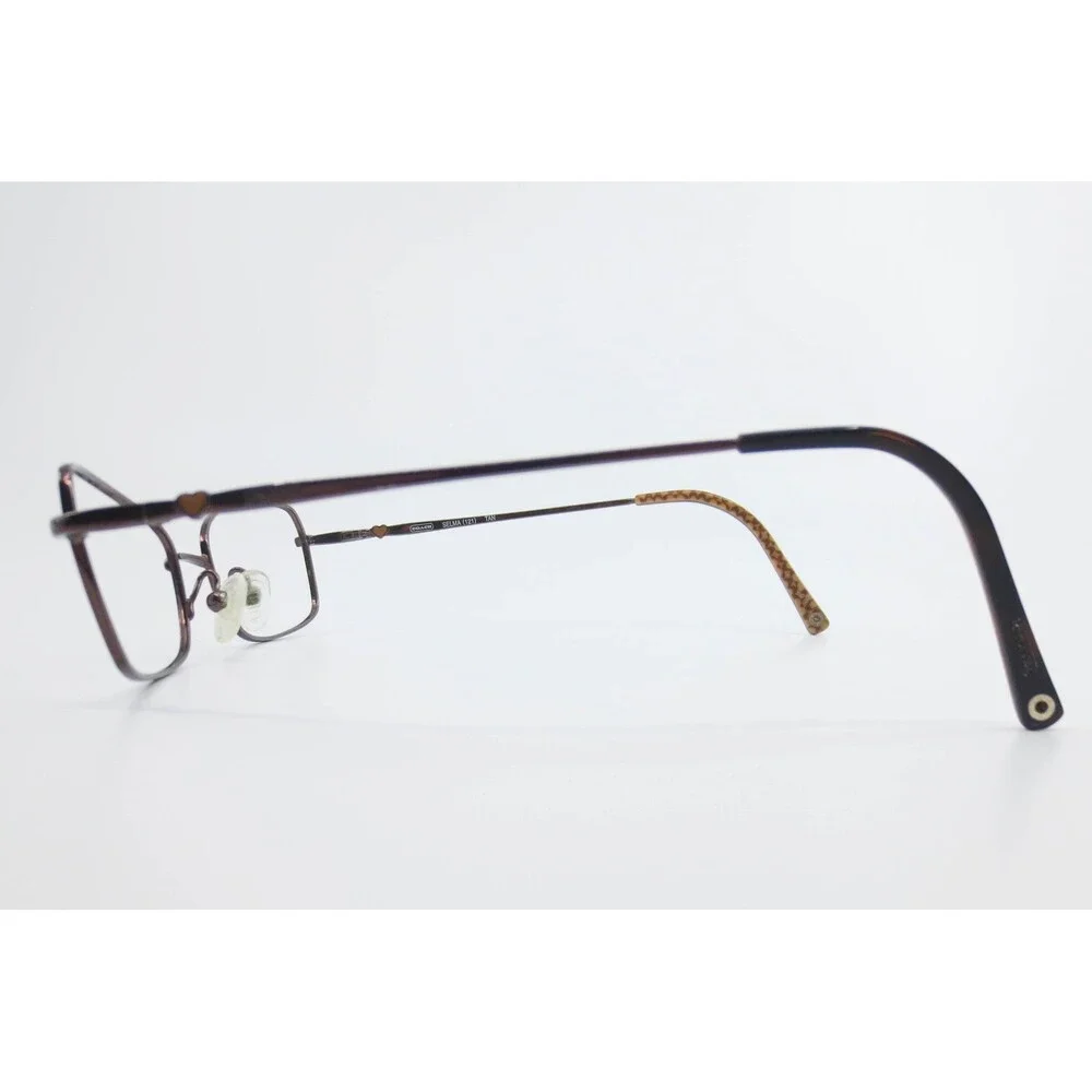 Coach Selma 121 TAN Rectangular Brown Metal Eyeglasses Frames 51-18-135 Heart